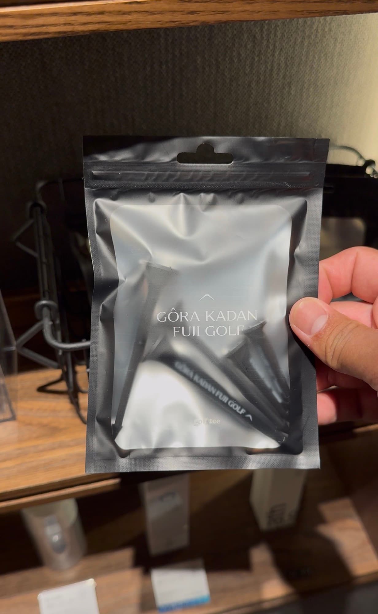 A packet of Gora Kadan Fuji Golf tees